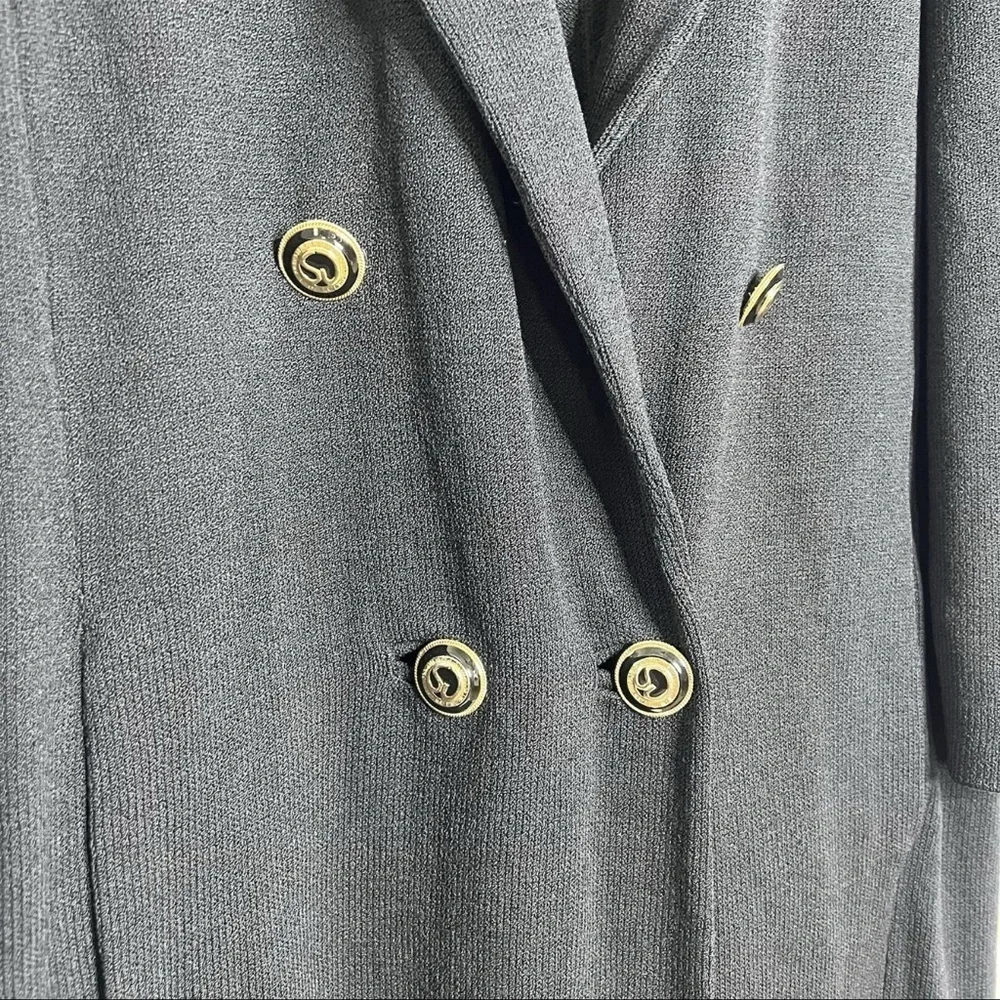 St. John Santana Knit Long Blazer Jacket Women 8 Luxury Old Money Black
